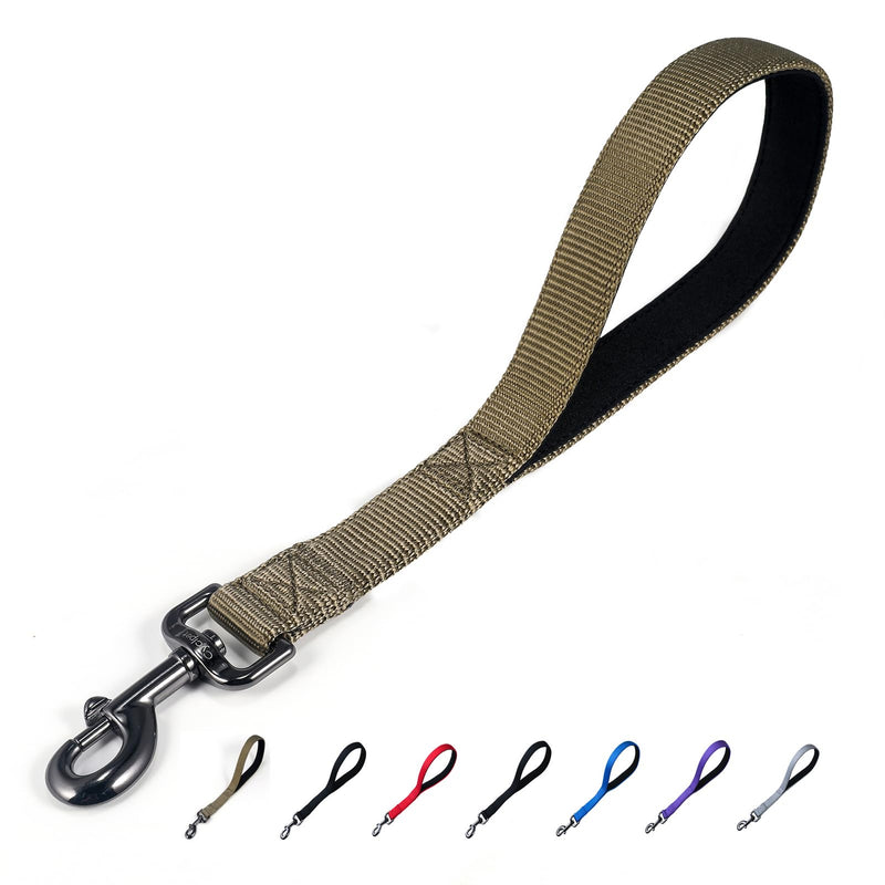 Advanced Short Dog Leash with Soft Padded Handle and Heavy-dutyClip & Nylon - 12 Inches Lead for Large and Medium Breed Dogs Daily Use. (Military Green, 12 Inches) Military Green - PawsPlanet Australia