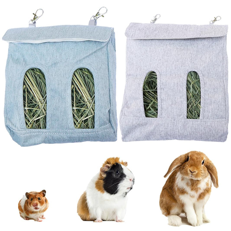 Meow&Woof 2 Pieces Rabbit Hay Bag, Rabbit Hay Feeder Bag, Guinea Pig Hay Feeding Device, Small Animals Feeding Sack for Rabbit, Chinchilla, Hamster - PawsPlanet Australia