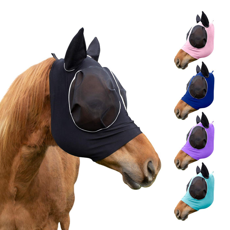 Derby Originals UV-Blocker Extra Comfort Soft Mesh Lycra Horse Fly Mask with Ears with One Year Warranty - PawsPlanet Australia