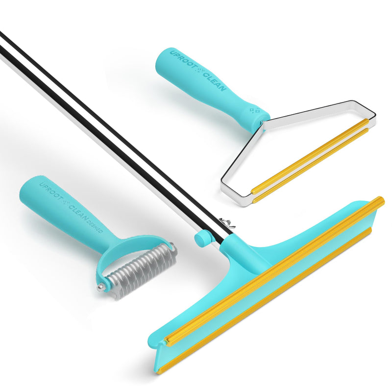 Uproot Clean Deshedder Xtra, Pro, & Deshedder Bundle - Pet Hair Removal Tool & Dog Brush for Shedding Bundle - Easy Cat & Dog Hair Remover & Carpet Rake Set with Special Dog Grooming Brush! - PawsPlanet Australia