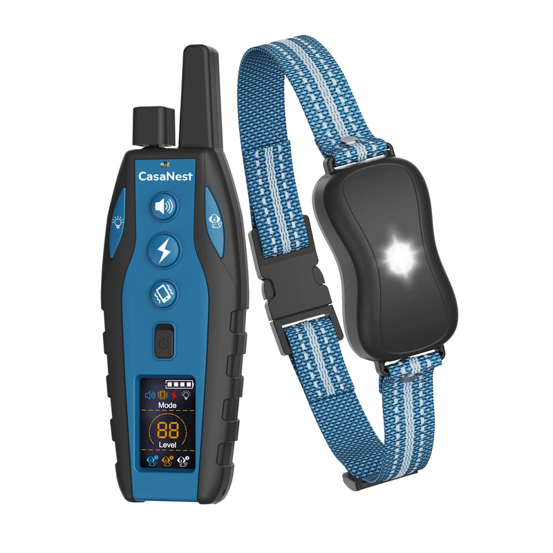 Dog Training Collar with Remote - 3300Ft Dog Shock Collar for Dogs 60-100lbs Waterproof, Adjustable E Collar Beep Shock Vibration Modes with Flighing Light for Small Medium Large Dogs - PawsPlanet Australia
