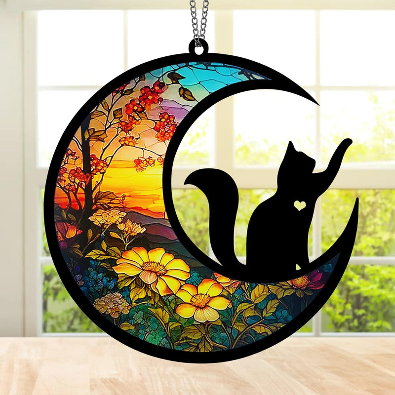 Cat Memorial Suncatcher, Personalized with Name Date for Pet Lovers, Cat Suncatcher Cat Memorial Gifts for Loss of Cat, Pet Sympathy Gifts with Personalized Decoration - PawsPlanet Australia
