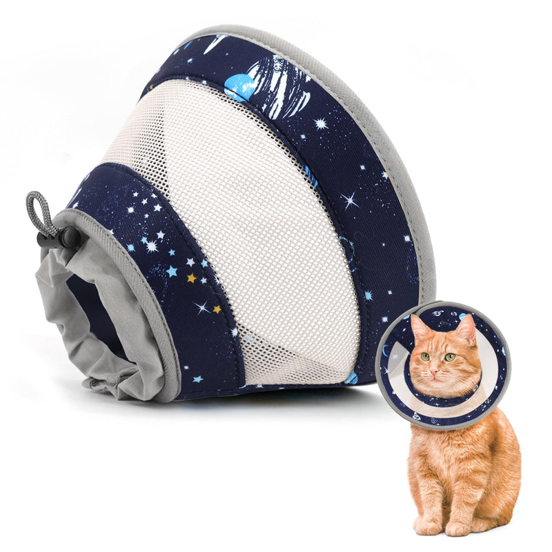 Cat Cone Collar Soft, Breathable Cat Cone Alternative After Surgery, Adjustable Cat Recovery Collar Water Resistant Cat Neck E Collar for Cats Kittens to Stop Licking(Grey,M) M(Neck Girth:8.0"-10") Grey - PawsPlanet Australia