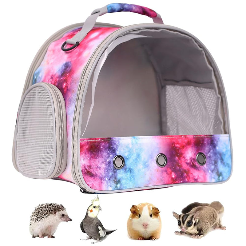 Guinea Pig Carrier Cage for 2, Bearded Dragon Travel Carrier for Small Animal Hamster Birds, Portable with Clear Window Transparent View Vet Bag (Carrier - Pink) Carrier - Pink - PawsPlanet Australia