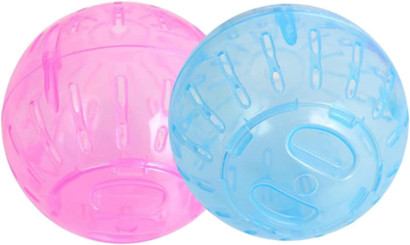 2Pcs Blue and Pink Hamster Balls Hamster Ball Transparent Dwarf Hamster Exercise Balls Running Wheel Gerbil Toys, Small Animals, Small Animal Health Supplies - PawsPlanet Australia