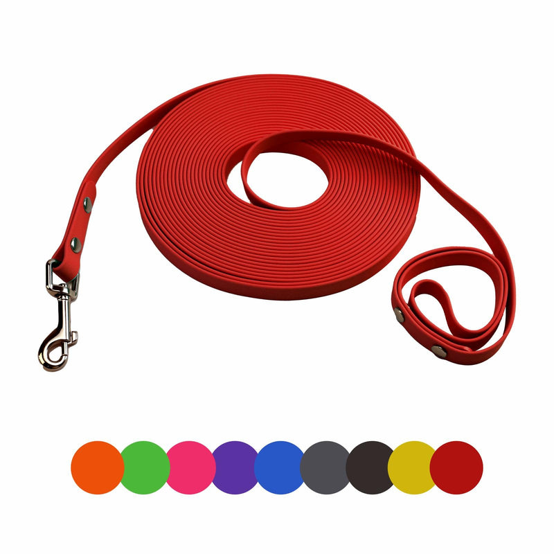 Dog Training Leash, Waterproof Long Dog Leash, Easy to Clean Long Line 6FT 10FT 15FT 30FT 50FT for Small, Medium, Large Dogs(Red, 10FT) Red - PawsPlanet Australia