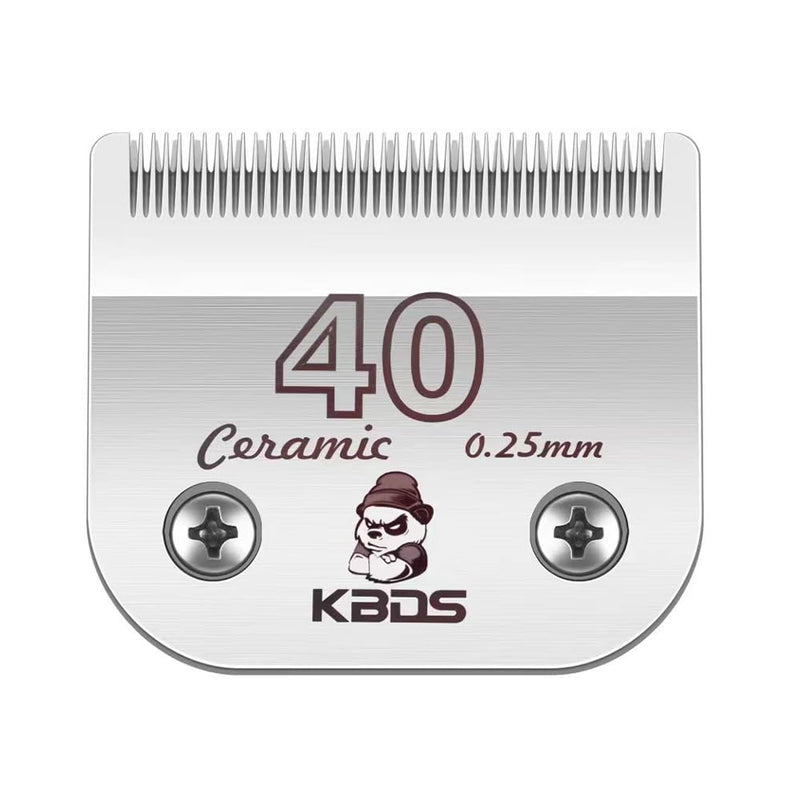 KBDS 40 Detachable Ceramic Pet Clipper Blades,Compatible with Most Andis,Wahl A5 Clippers,Made of Ceramic Blade Cutter and Carbon Steel Blade,1/100'' 0.25mm Cut Length, #40 Blade #40:1/100"(0.25mm) - PawsPlanet Australia