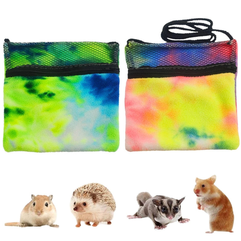 2 Pcs Sugar Glider Bonding Pouch Soft Sleeping Bag with Breathable Mesh Shoulder Strap Portable Small Animal Carrier for Hamsters Gerbils Hedgehogs Marmosets Squirrels (2 Pack) 2 Pack - PawsPlanet Australia