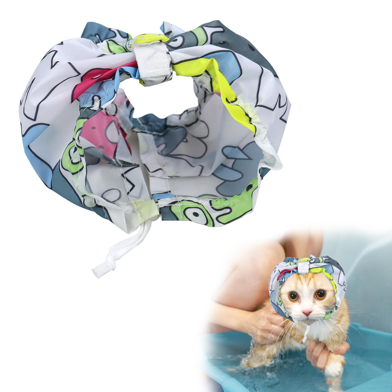2 Pack Pet Shower Cap for Ears Protection Adjustable Cats Ear Cover Waterproof Snood Earmuffs for Grooming Bath Cat Head Wrap Hat Bathing Supplies for Small Dogs Sphynx Reusable - PawsPlanet Australia