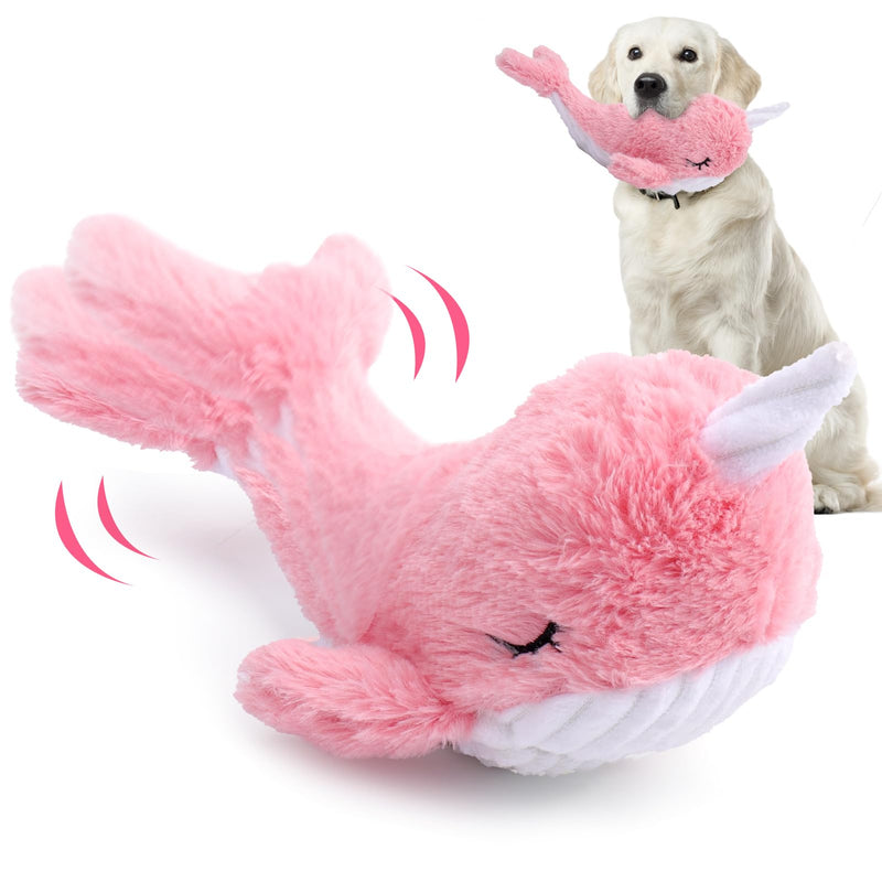 BABORUI Interactive Dog Toys Whale, Floppy Squeaky Dog Toys, Rechargeable Moving Dog Chew Toys for Small/Medium/Large Dogs/Puppy to Keep Them Busy (Pink) - PawsPlanet Australia