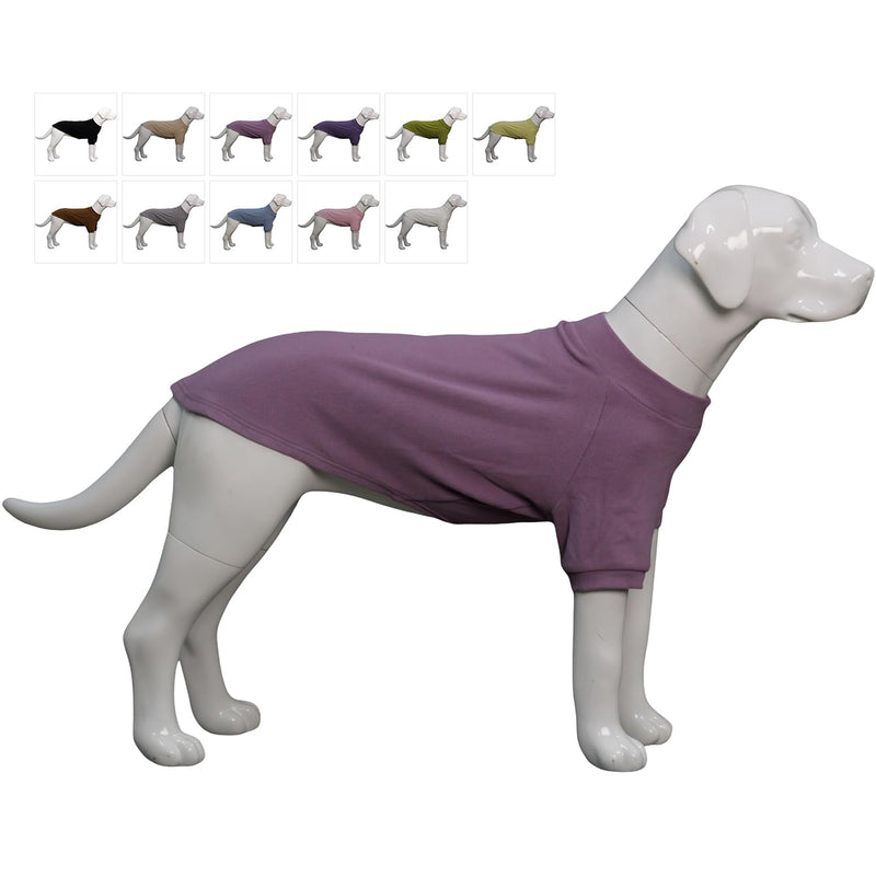 Lovelonglong Ribbed Dog T-Shirt Cotton Knitted Dog Sweaters for All Season Pet T-Shirts for Large Medium Small Dogs Taro Purple 3XL 3XL (for Large Dog)