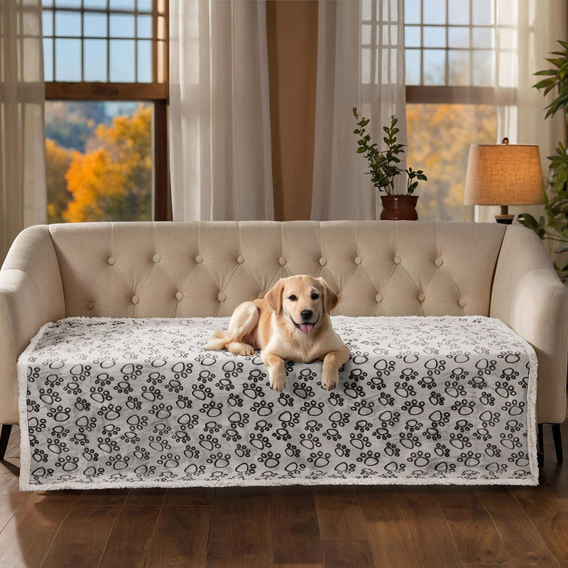 Stuffed Waterproof Couch Covers for Pets Dog Bed Cover Pet Blanket, Washable Reusable Reversible Paw Print Water Proof Couch Covers Protector for Pets (Paw Print, 30x70inches) - PawsPlanet Australia
