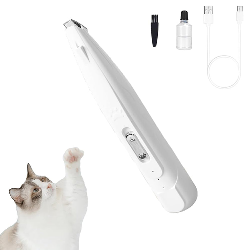Cat Clippers for Matted Hair Local Hair Trimmer,2 Speed Low Noise Cat Hair Trimmer with White and Urple Lights Suitable for Pet Hair Trimming Such as Cats, Dogs and Rabbits (White) - PawsPlanet Australia