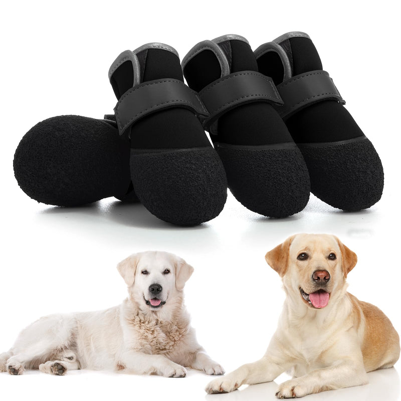 Dog Shoes, Outdoor Dog Boots Non-Slip Waterproof Dog Booties for Medium to Large Dogs 4Pcs for Winter Snowy Day, Summer Hot Pavement with Rugged Sole Black Size 5:（2.51''x2.36'')(L*W) for 41-60lbs - PawsPlanet Australia