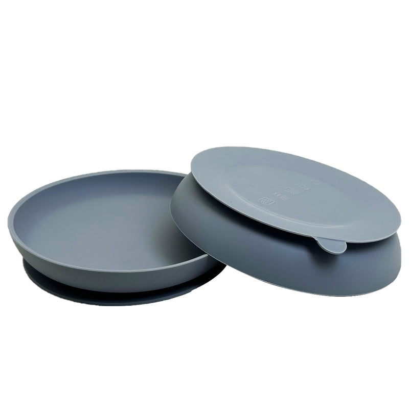 Silicone Dog Bowl Set of 2 No Spill Puppy Food and Water Dish Less Mess Cat Plates with Suction Cup Non-Tippable Feeding Bowls for Small & Medium-Sized Pets (Round Blue) - PawsPlanet Australia