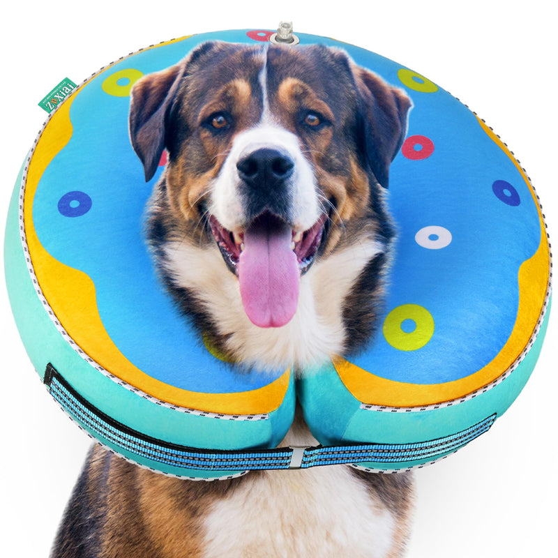 Inflatable Reflective Dog Cone Collar Alternative After Surgery,Dog Neck Donut,Recovery Soft Protective E Collar,Adjustable,for Small Medium and Large Dog Cats (Blue, XL) XL(Neck 18"-24") - PawsPlanet Australia