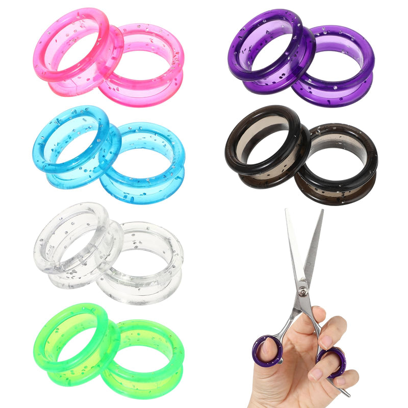 12 PCS Scissors Finger Rings Soft Silicone Scissors for Pet Grooming Scissors Accessories for Animal Hair Cutting Thumb Inserts Finger Protector Ring for Professional Barber - PawsPlanet Australia