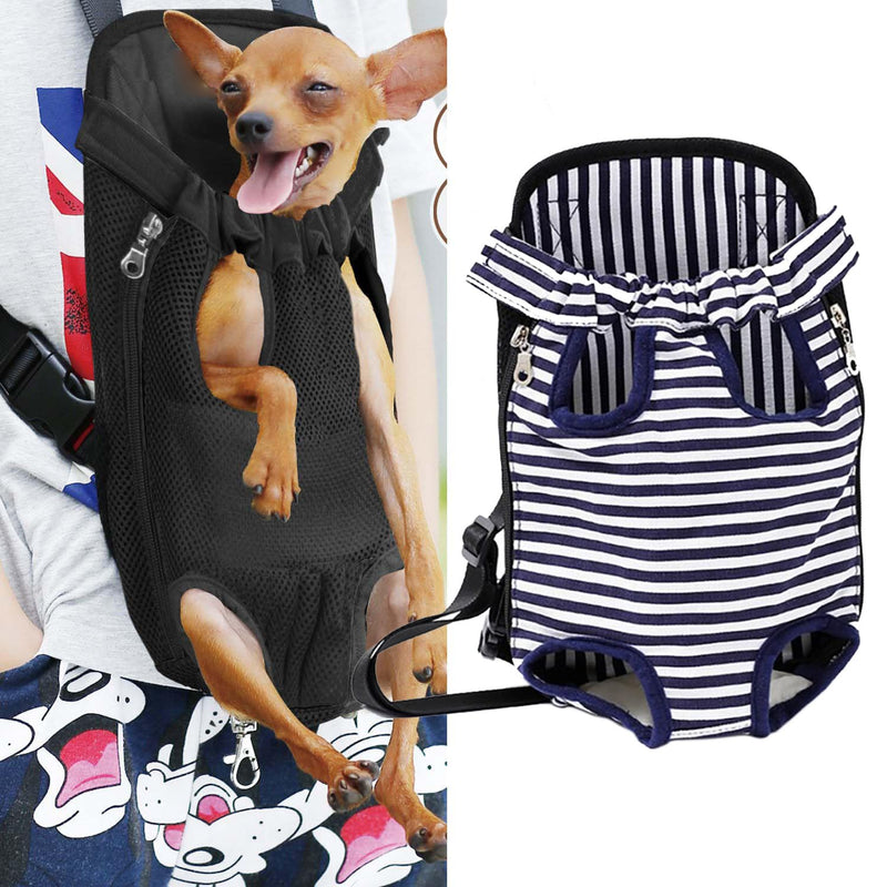 Pet Carrier Backpack, Adjustable Pet Cat Dog Carrier Backpack Travel Bag, Legs Out,Dog Carrier for Hiking Camping Travel, Sling Bag for Small Medium Dog Cat (BlueWhiteStripes, Medium (3.5-6.5LBS)) Medium (3.5-6.5LBS) BlueWhiteStripes - PawsPlanet Australia