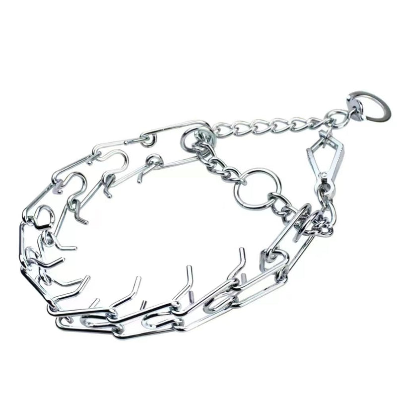 Chrome Plated Prong Dog Collar,no Pull Dog Prong Collar with Spikes,Choke Collar for Dogs Pinch Training Collar (3.0 * 21in) 3.0*21in - PawsPlanet Australia