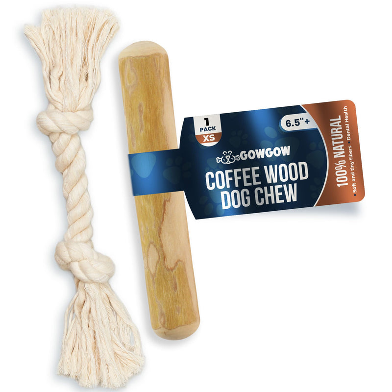 Coffee Wood Dog Chew Sticks 6.5" & Dog Rope Toys for Puppy - 100% Natural Puppy Chew Toys for Teething, Organic Wood Stick Helps with Stress Relief Extra Small - PawsPlanet Australia