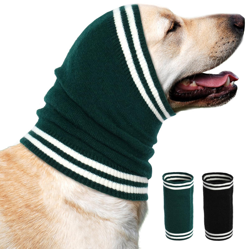 Nanaki Dog Ear Covers for Noise Bath No Shake Ear Wraps for Dogs Hematoma Dog Fireworks Anxiety Relief Calming Hoodie Dog Grooming Ear Cover Quiet Dog Head Wrap Force Drying Thunderstorm Ears for Dogs Large DarkGreen - PawsPlanet Australia