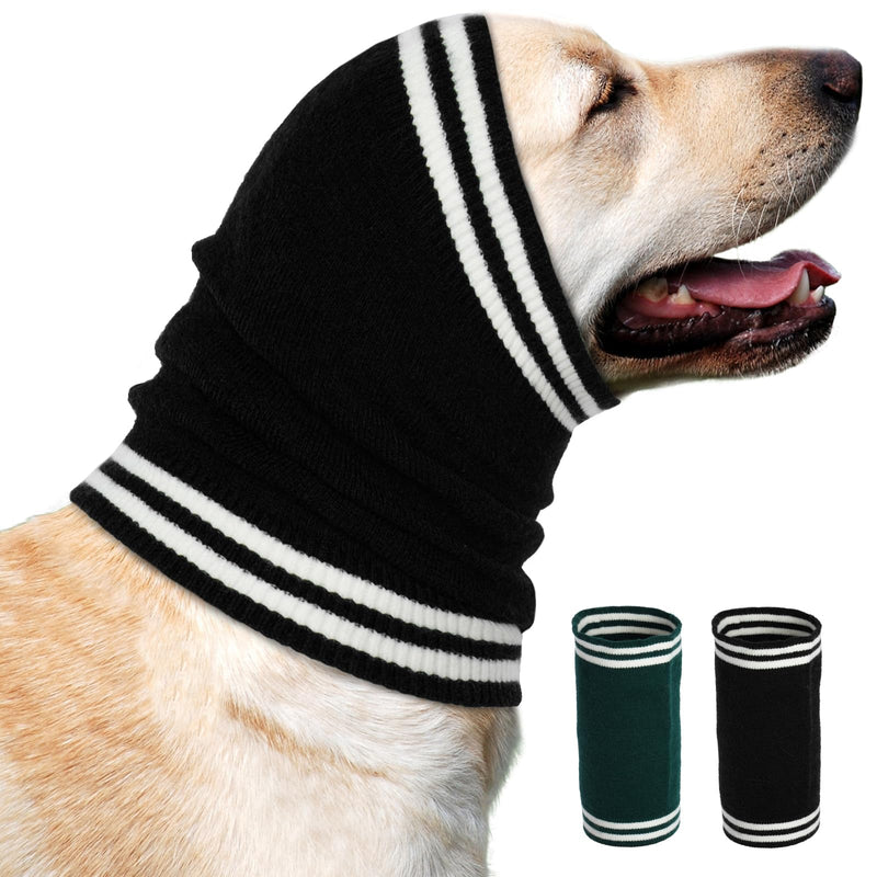 Nanaki Dog Ear Covers for Noise Bath No Flap Ear Wraps for Dogs Hematoma Dog Fireworks Anxiety Relief Calming Hoodie Dog Grooming Ear Cover Dog Head Wrap Force Drying Thunderstorm Quiet Ears for Dogs L(Head Circumference: 18.1"-27.6") Black - PawsPlanet Australia