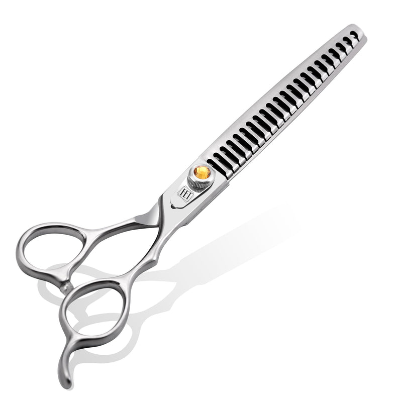 Fenice Professional Dog Grooming Scissors: 8 inch Chunker Shears for Dogs Trimming Made Of Japanese 440C Stainless Steel Yellow Diamond 8.0 inch - PawsPlanet Australia