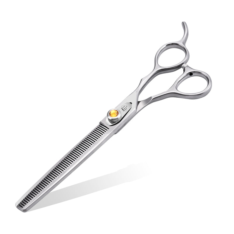 Fenice Professional Dog Grooming Scissors: 7 inch Thinning Shears for Dogs Trimming Made Of Japanese 440C Stainless Steel Yellow Diamond 7.0 inch - PawsPlanet Australia