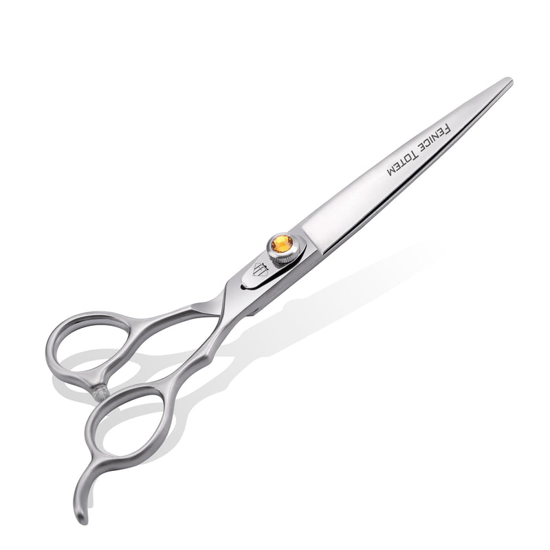 Fenice Professional Dog Grooming Scissors: 7 inch Straight Shears for Dogs Trimming Made Of Japanese 440C Stainless Steel Yellow Diamond 7.0 inch - PawsPlanet Australia