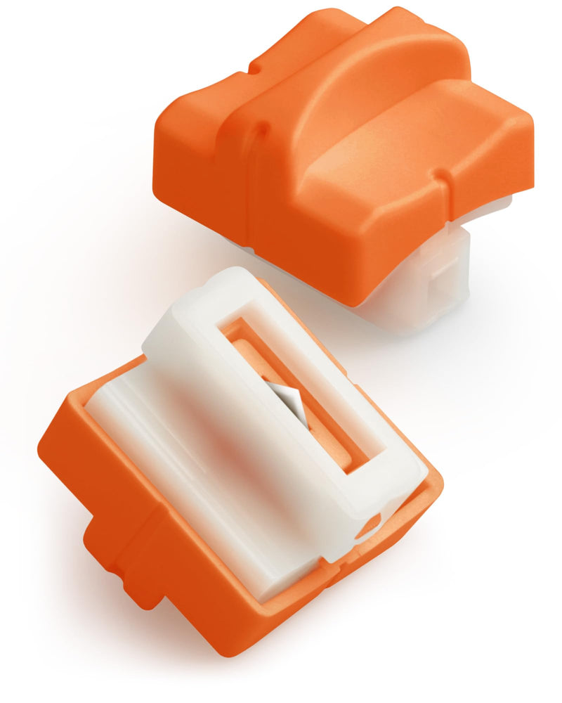 Firbon 2Pcs Refill Blades for A4 A5 Paper Cutter, Spring-Loaded Safeguard Design Replacement Blade for Paper Trimmers (Orange) Orange