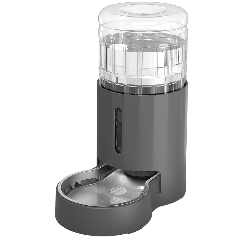 Cat Water Dispenser and Stainless Steel Bowl, Automatic Gravity Water Dispenser for Cats or Small Medium Size Dogs, Large Capacity, Easy to Clean and Safe for Pets 4L Grey - PawsPlanet Australia