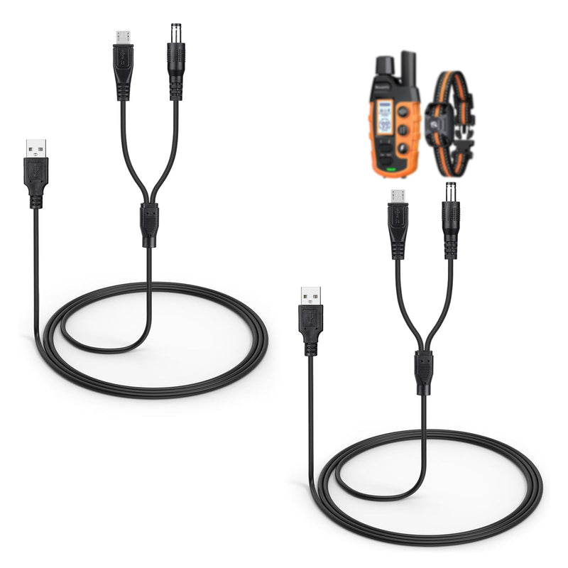 2-Pack Charger Cord for Bousnic Dog Shock Collar RS2A and RS2B, 2-in-1 Training Collar USB Charging Cable - PawsPlanet Australia