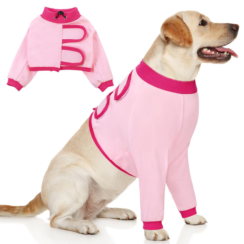 AOFITEE Dog Recovery Suit for Front Legs, Breathable Dog Leg Sleeve Right Left Thigh, Dog Anti-Licking Wounds Sleeves Dog Elbow Brace Protector, Dog Leg Cover for Joint Pain Dog Cone Alternative L(Chest Girth:21.6′′-25.6′′) Pink - PawsPlanet Australia