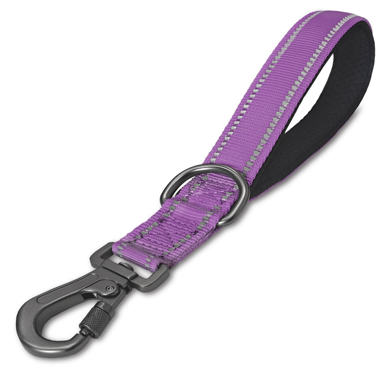 12 Inch Short Training Dog Leash with Padded Handle for Large Dogs, Lead with Locking Carabiner Clip, Strong Training Leash (Purple,12 Inch) 12 InchFT Purple - PawsPlanet Australia
