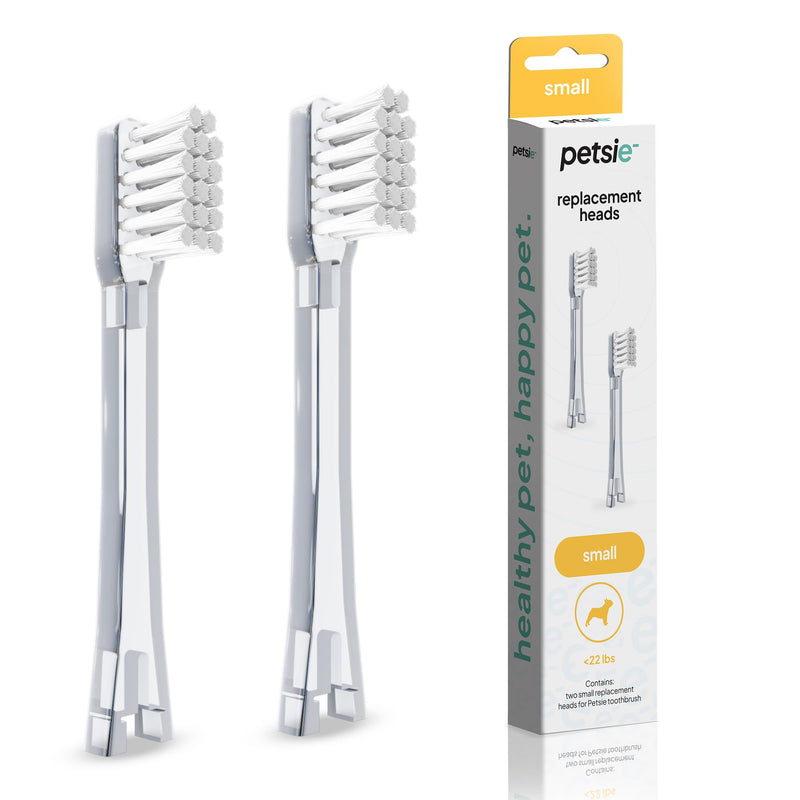 Dog Toothbrush Replacement Heads | 2 Pack | Replace Every Three Months | Reduces Bad Breath | Compatible with Petsie Toothbrush Only (White, Small Dogs) White - PawsPlanet Australia