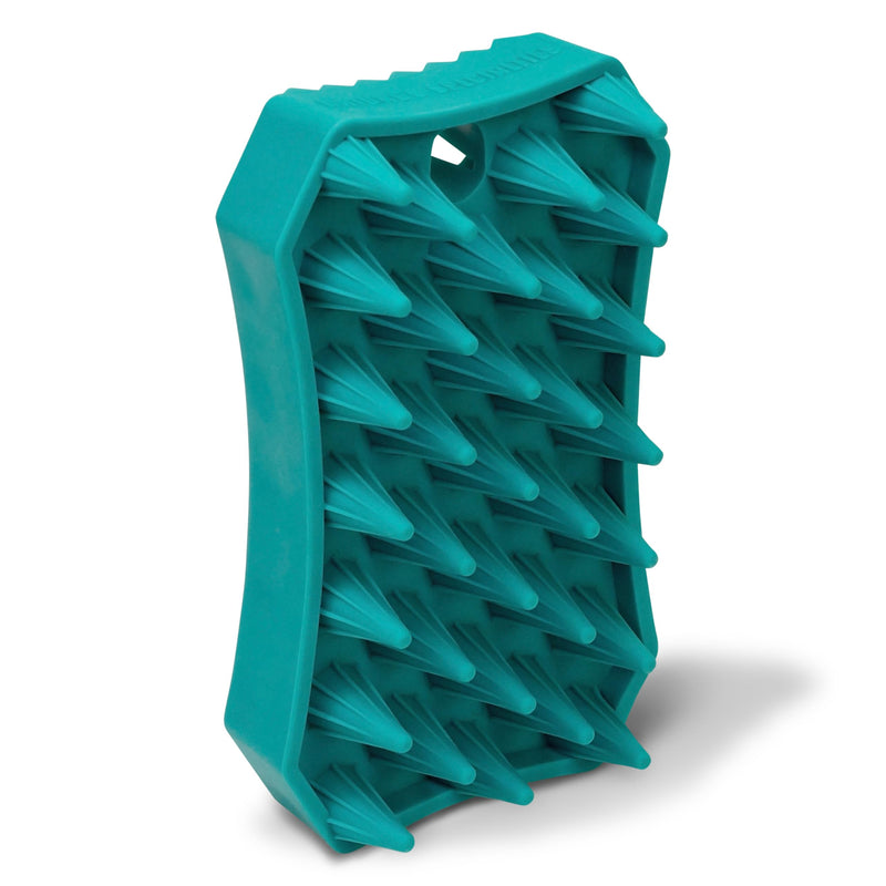 Nature's Specialties Waterproof Dog Bath Brush, Wet or Dry Coats, Grooming and Massage Rubber Comb for Dogs, Strong Grooming Rubber Bath Brush, Scrubber for Shower Bathing, Green - PawsPlanet Australia