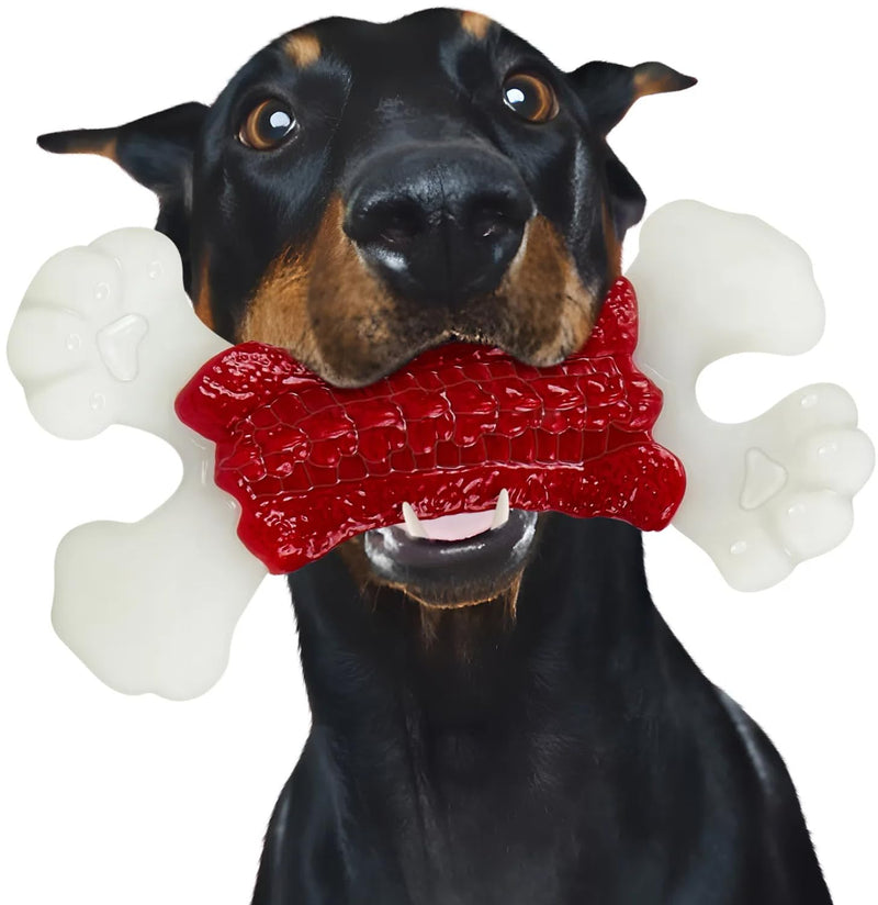 Dog Toys for Aggressive Chewers, Dog Toys for Large Dogs, Indestructible Dog Bones for Aggressive Chewers, Tough and Durable Dog Chew Toy, Real Bacon & Beef Flavors - PawsPlanet Australia
