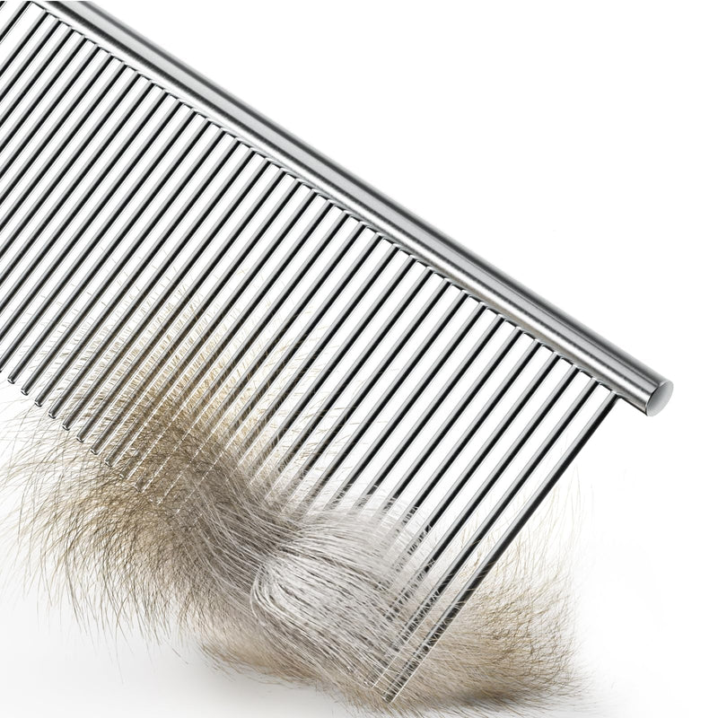 Generic Cat and Dog Grooming Comb, Stainless Steel, Removes Hair and Fleas, Silver