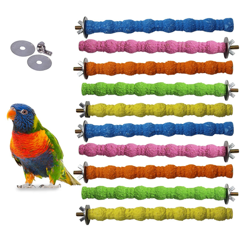 kathson Bird Perch Parrot Stand Cage Accessories Natural Wooden Stick Paw Grinding Rough-surfaced Chew Toy for Cockatiels,Cockatoo,Lorikeet,Conure,Parakeet 10 Pack (Random Color,6.29inch) 10PCS,6.29inch - PawsPlanet Australia