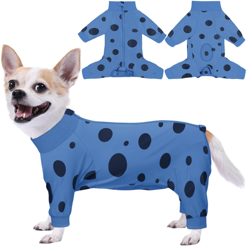 Dog Surgery Suit Long Sleeve, Dog Recovery Suit Female Male with Zipper Closure Post Spay, Neuter, Dog Onesie Shedding Suit Full Coverage Bodysuit (Blue, XXS) XX-Small Blue - PawsPlanet Australia