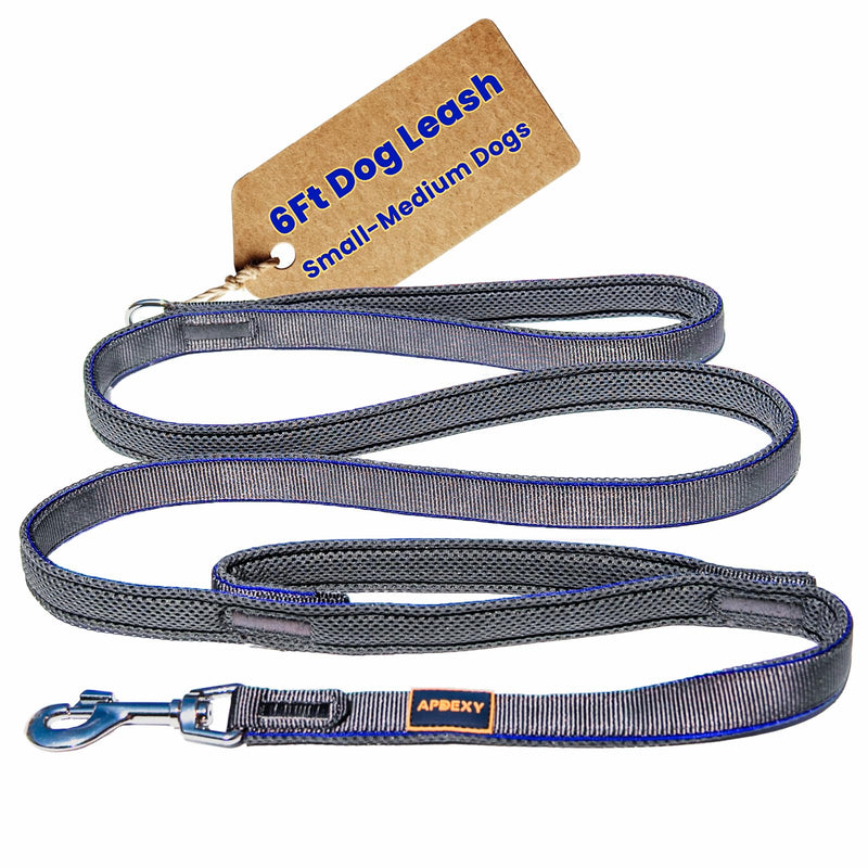 Heavy Duty Two Handle Dog Leash, Double Handles for Extral Control and Training, Dual Handles Leads, 6FT Long, Large Medium Small Dogs (Blue/Grey, 3/4'' X 6ft.) 3/4'' X 6ft. Blue/Grey - PawsPlanet Australia
