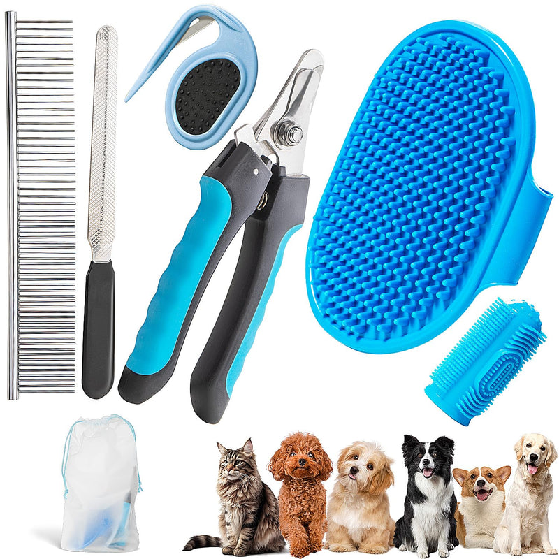 6 PCS Grooming Kit for Dogs Cats Comb Deshedding Dog Brush Pet Knot Opener Cleaning Slicker Brush Nail Clipper Toothbrush Pet Hair Removal Tool Washing Supplies for Small Medium Large Dog Cat DOG-G-6PCS - PawsPlanet Australia