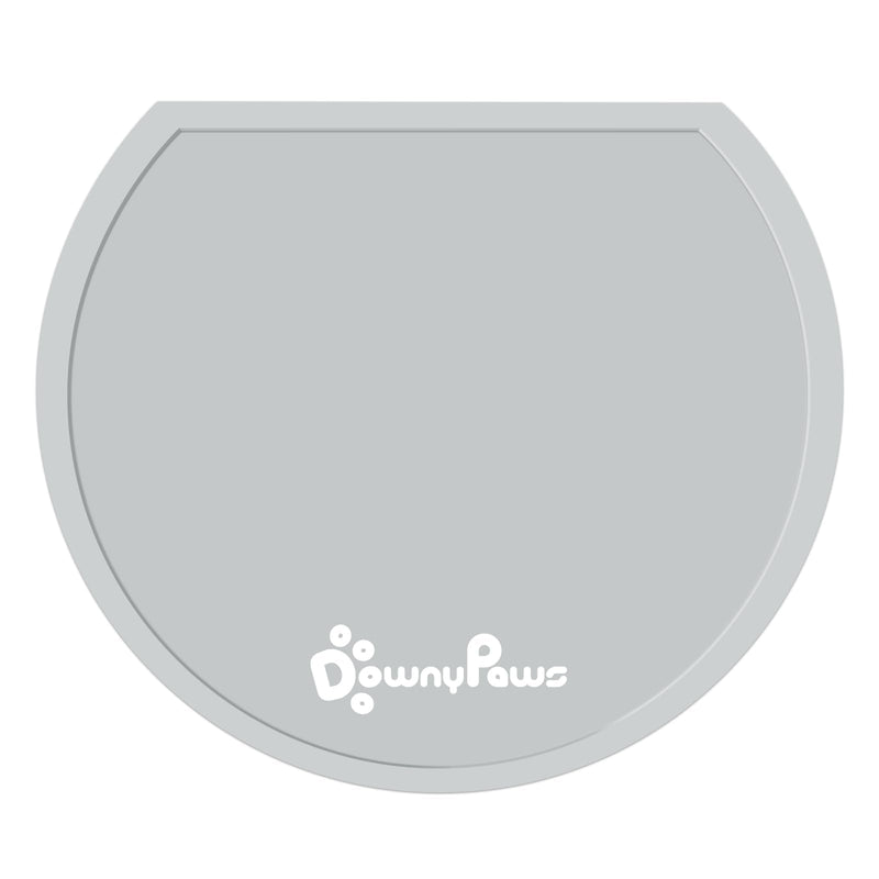 DownyPaws Silicone Cat Feeding Mat, Waterproof Pet Food Mat with Raised Edges, Cat Water Fountain Placemats, 14.6"×12.6", Light Gray - PawsPlanet Australia