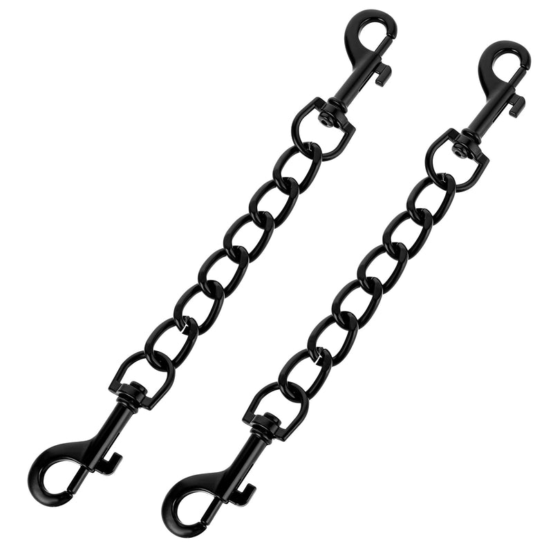 2 PCS Dog Collar Safety Clip Prong Collar Safety Clip Dog Harness Collar Connector 7.1inch Black Metal Double Ended Backup Dog Collar Clip for Dog Harness Chain Dog Necklaces Dog Strap - PawsPlanet Australia