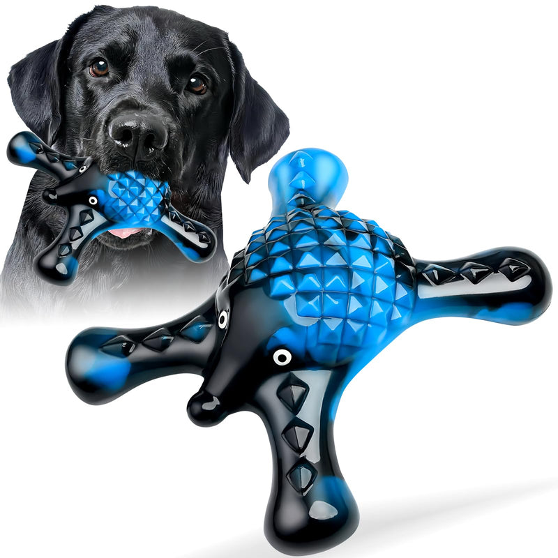 Tough Dog Chew Toys for Aggressive Chewers - Use of Durable Nylon with Natural Bacon Flavor, Interactive Dog Bone Chew Toys for Large Dogs to Keep Them Busy, Clean Teeth, Relief Bredom Stress Blue-black - PawsPlanet Australia