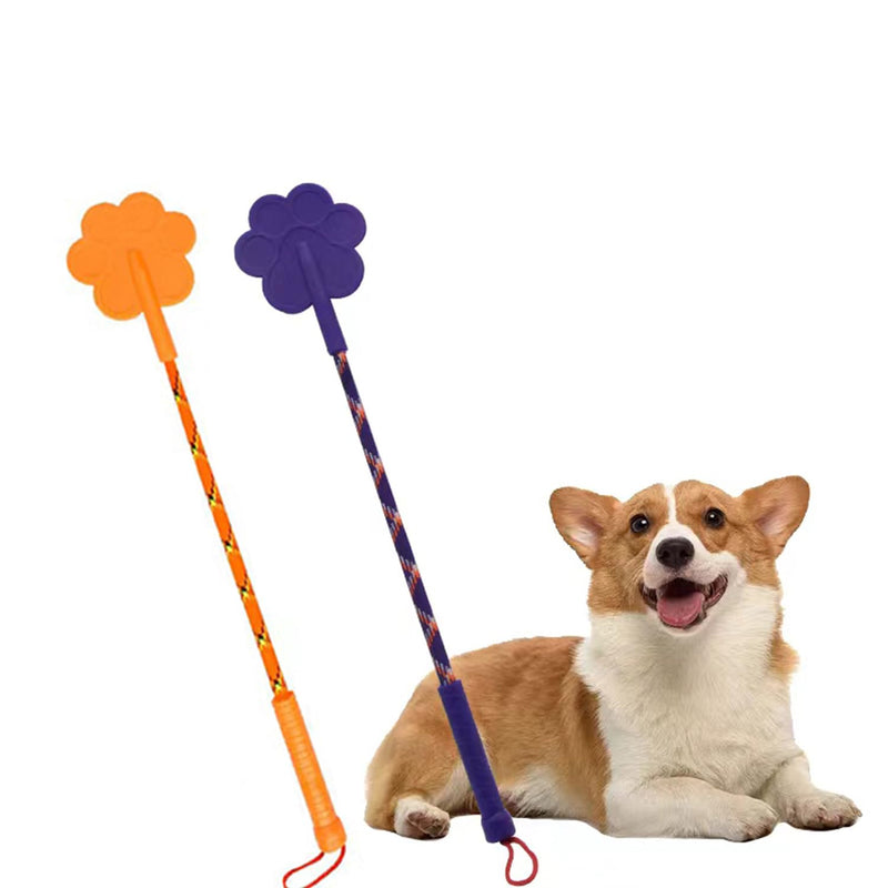 2 Pcs Dog Training Stick, Durable Silicone Dog Training Whip with Non-Slip Grip, Outdoor and Indoor Training Dog Tools, Puppy Training Whip Exercise Accessory (orange+purple) orange+purple - PawsPlanet Australia