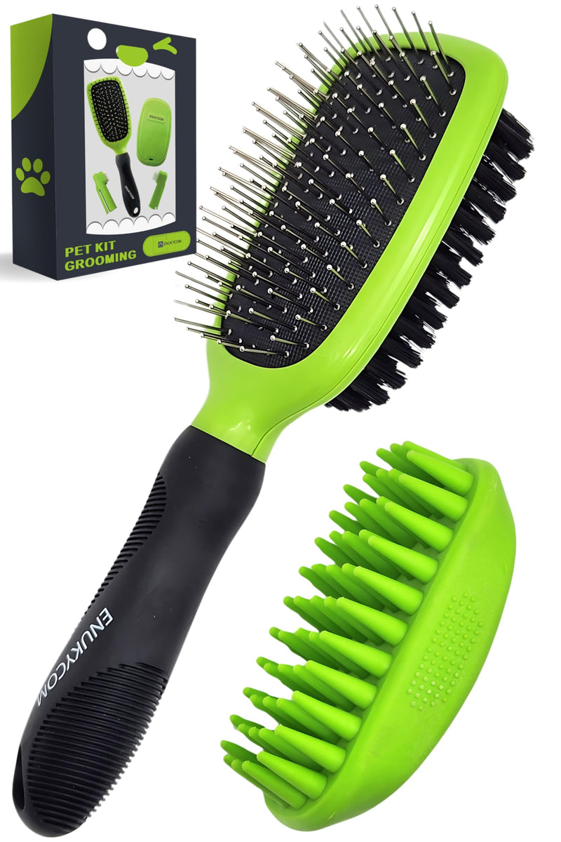 Rubber Cat & Dog Bath Brush for Grooming | Double-Sided Pet Dog Cat Brush for Detangling, Deshedding & Small Mat Removal | Massage & Skin Care Brush for Dogs & Cats | Pet Detangler Brush - PawsPlanet Australia