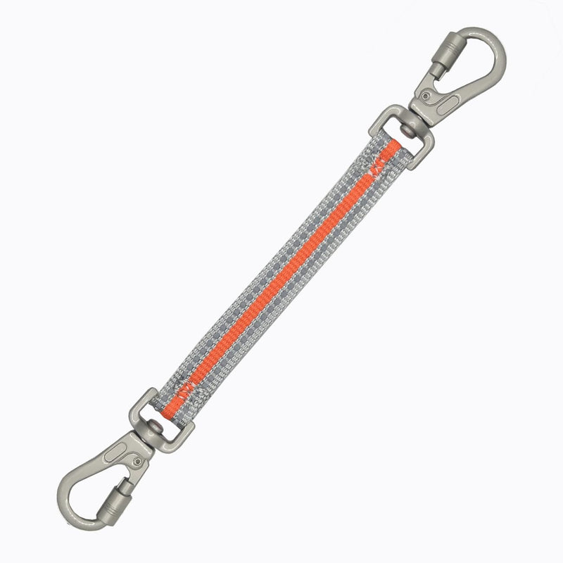 Heavy Duty Double Ended Collar Backup Clip for Dog Harnesses, Lockable Safety Clip for Prong Collar,Reflective Nylon Puppy Collar with Double Clasps for Walking, Training,ORG DKG0913-ORG