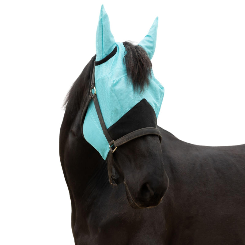 RESISTANCE Premium Horse Fly Mask with Ears - Ultimate Insect Defense Turquoise X-Large - PawsPlanet Australia