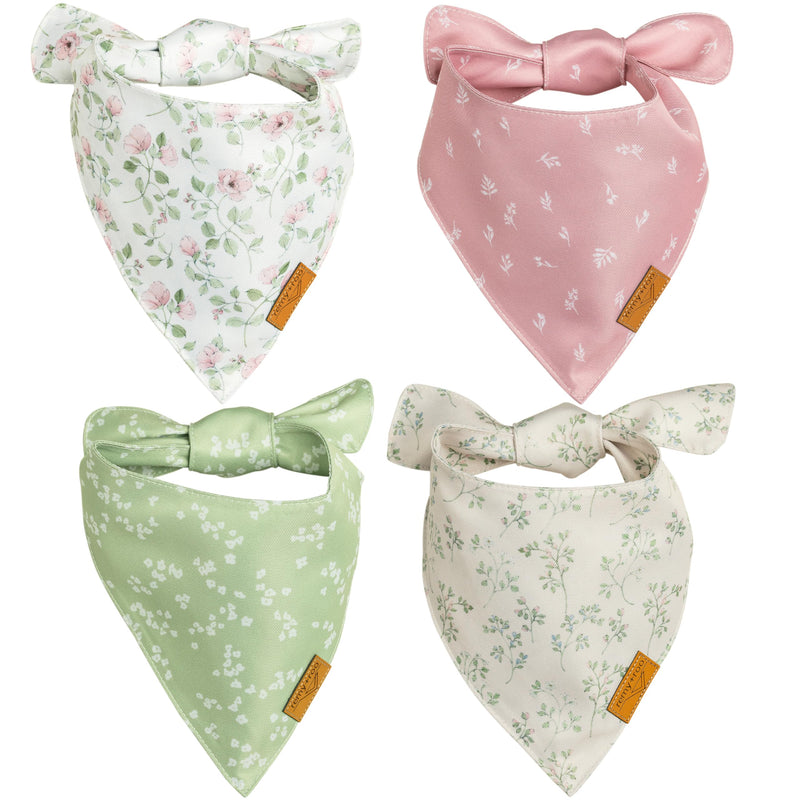 Remy+Roo Spring Dog Bandanas - 4 Pack Gemma Set | Premium Durable Adjustable Polyester Fabric | Patented Shape Girl Dog Bandana, Floral Dog Bandana (Small) Small - PawsPlanet Australia